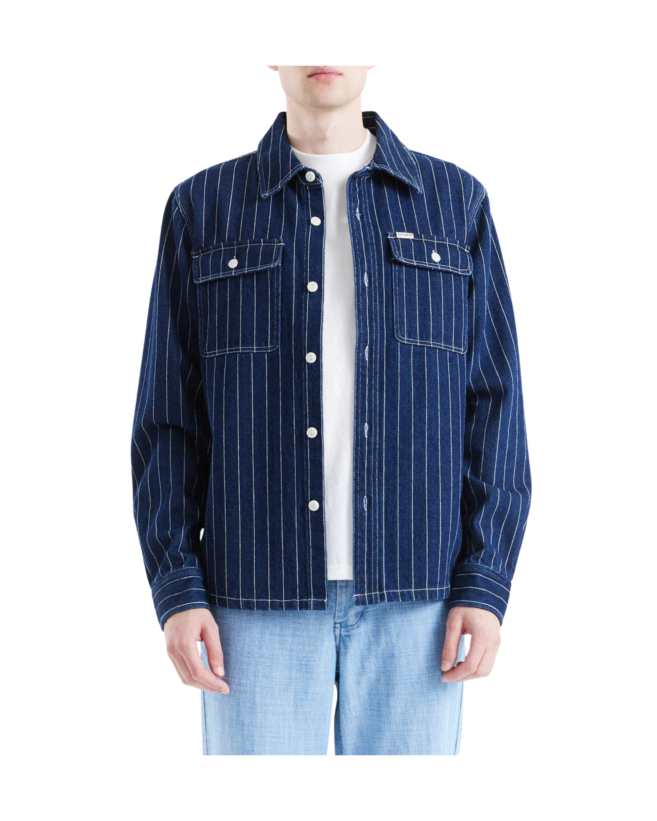 DEUS EX MACHINA VACAY STRIPE DENIM SHIRT - INDIGO