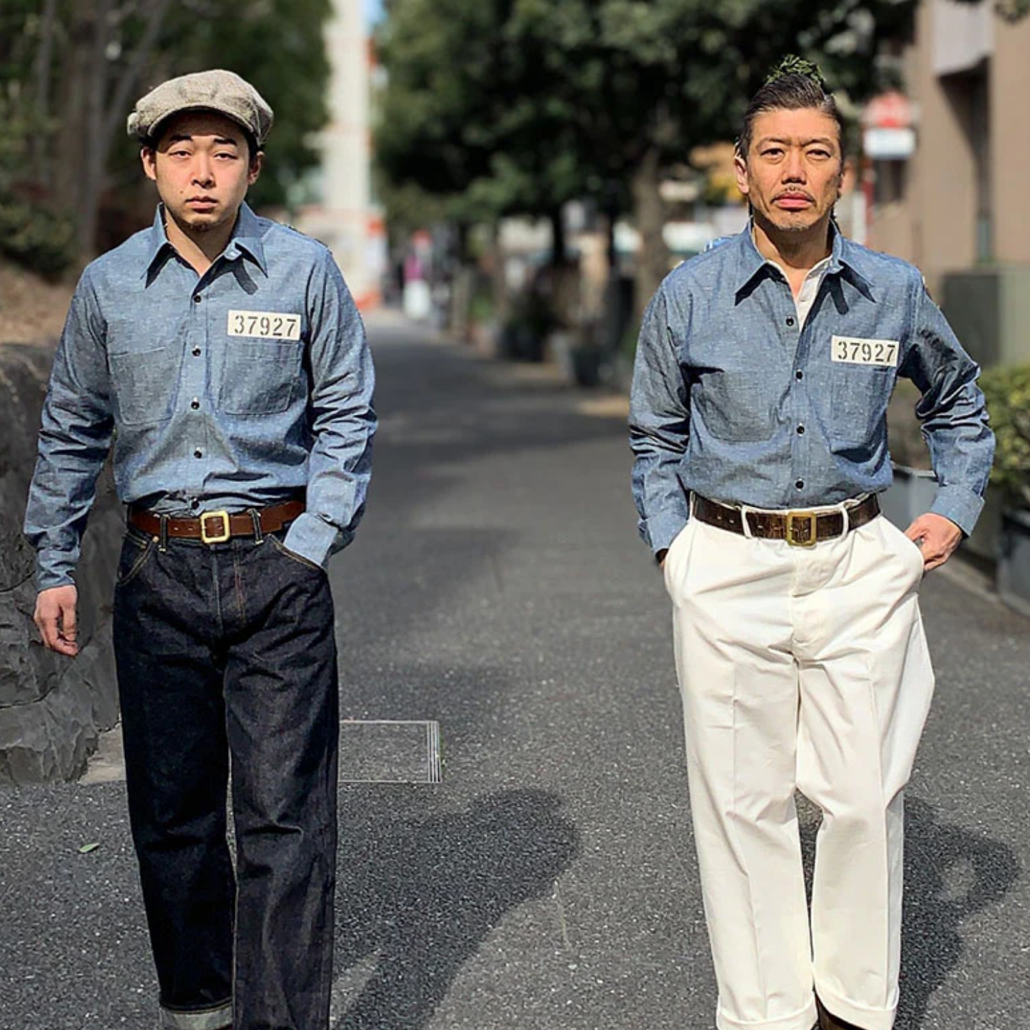 DRY BONES CHAMBRAY WORK SHIRT ANDY - BLUE