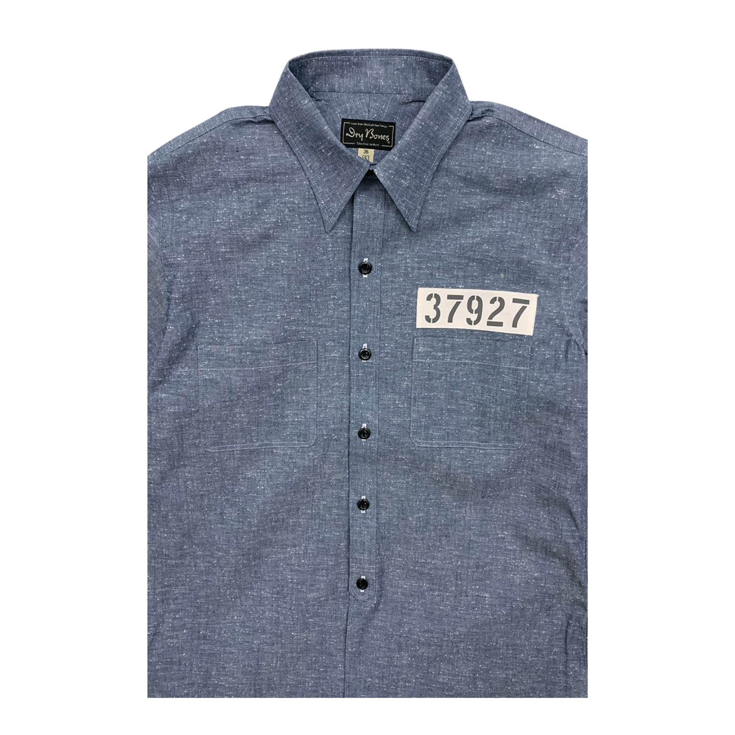 DRY BONES CHAMBRAY WORK SHIRT ANDY - BLUE