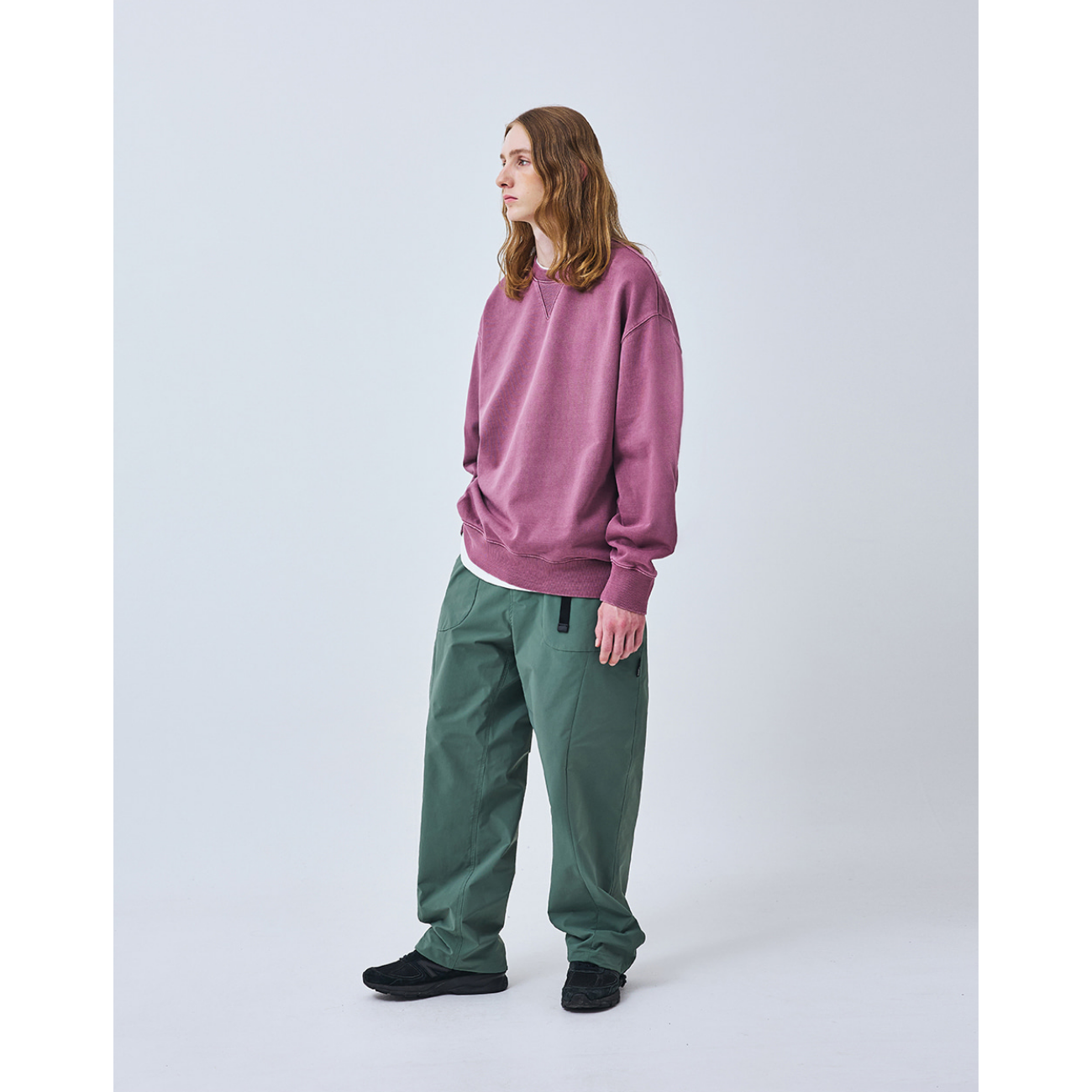 UNIFORM BRIDGE BASIC DYEING SWEATSHIRT - PIGMENT RED