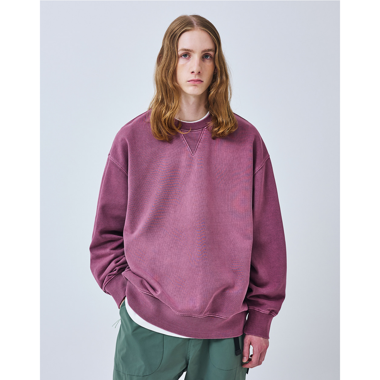 UNIFORM BRIDGE BASIC DYEING SWEATSHIRT - PIGMENT RED