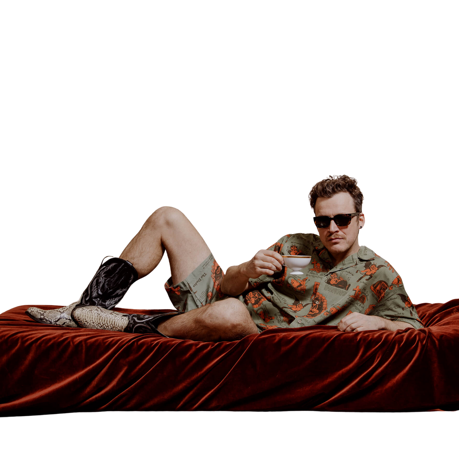 THE DUDES BEELZEBUD GREEN HAWAIIAN SHIRT - MULTI