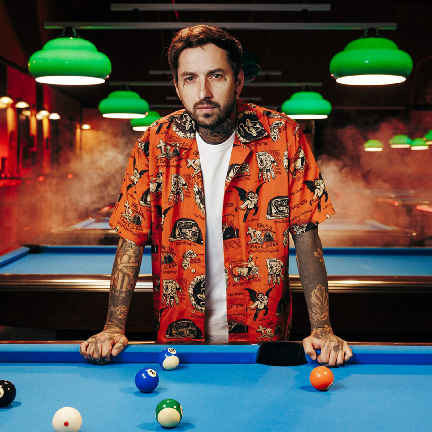 THE DUDES BEELZEBUD RED HAWAIIAN SHIRT - MULTICOLOR