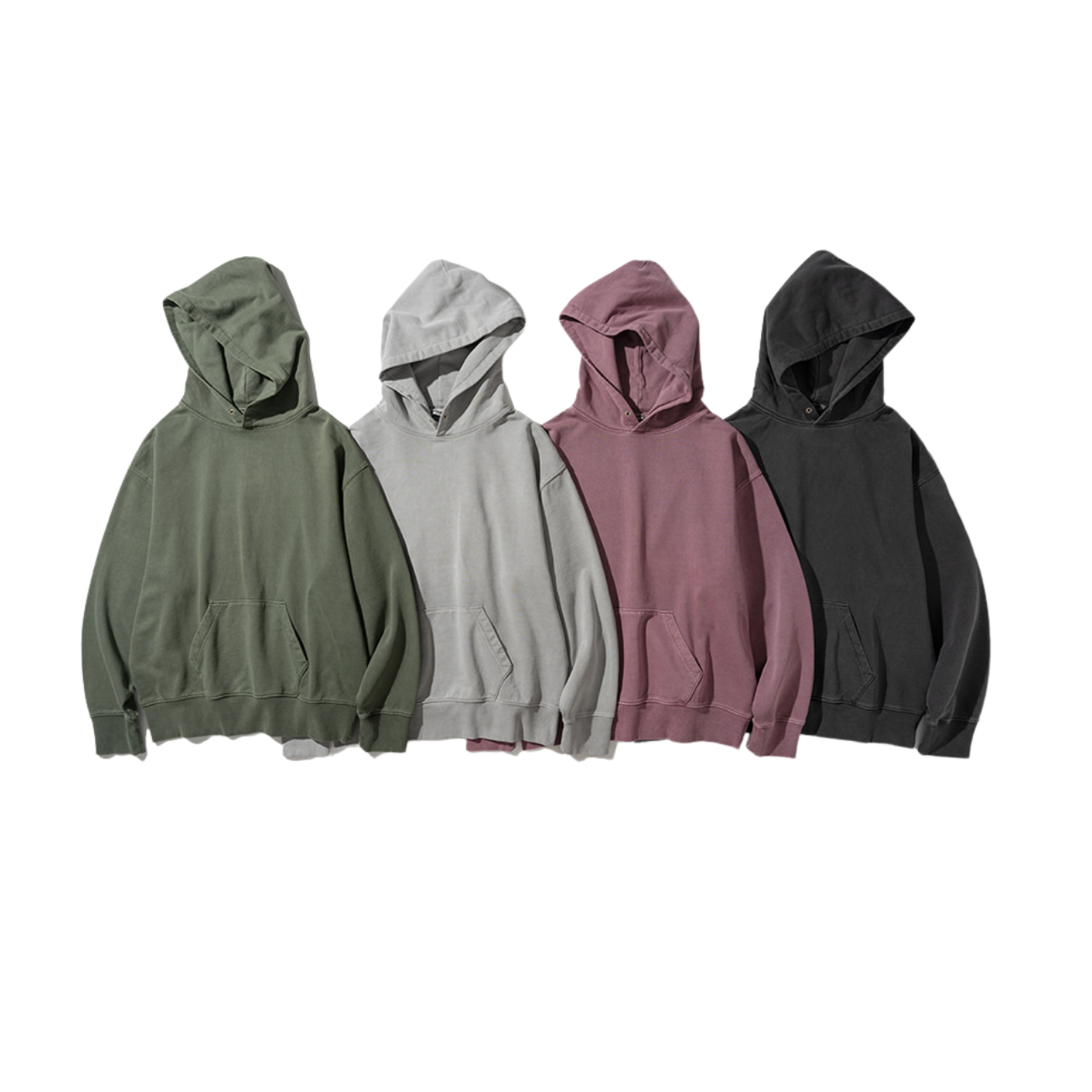 UNIFORM BRIDGE BASIC DYEING SWEAT HOOD - PIGMENT RED