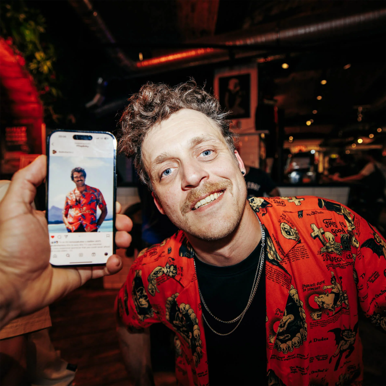 THE DUDES BEELZEBUD RED HAWAIIAN SHIRT - MULTICOLOR