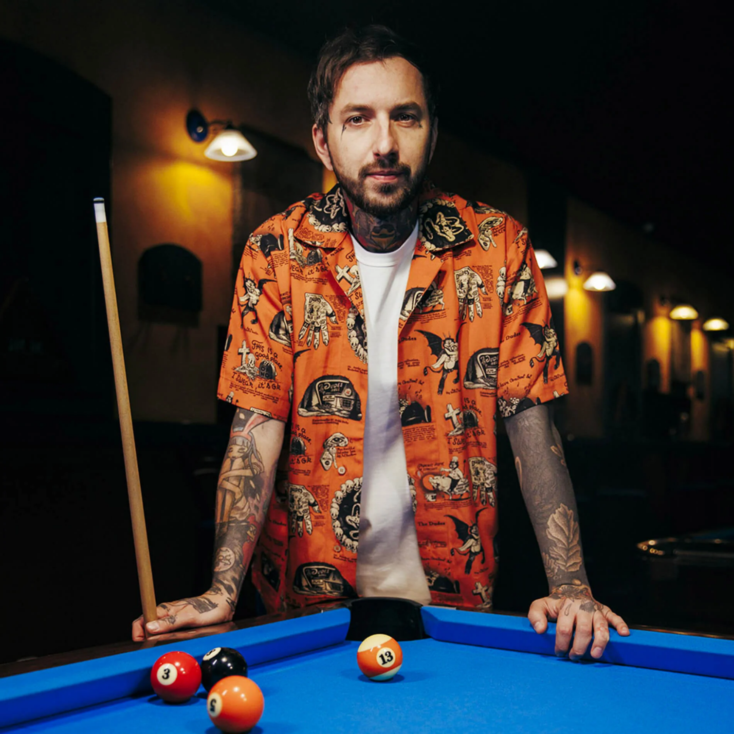 THE DUDES BEELZEBUD RED HAWAIIAN SHIRT - MULTICOLOR