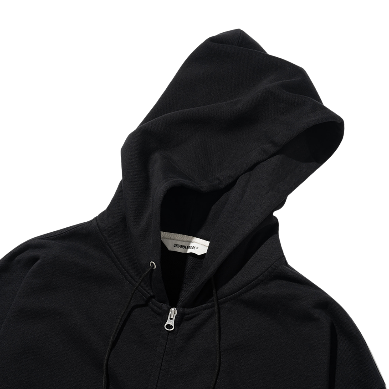 UNIFORM BRIDGE BASIC SWEAT HOOD ZIP UP - BLACK