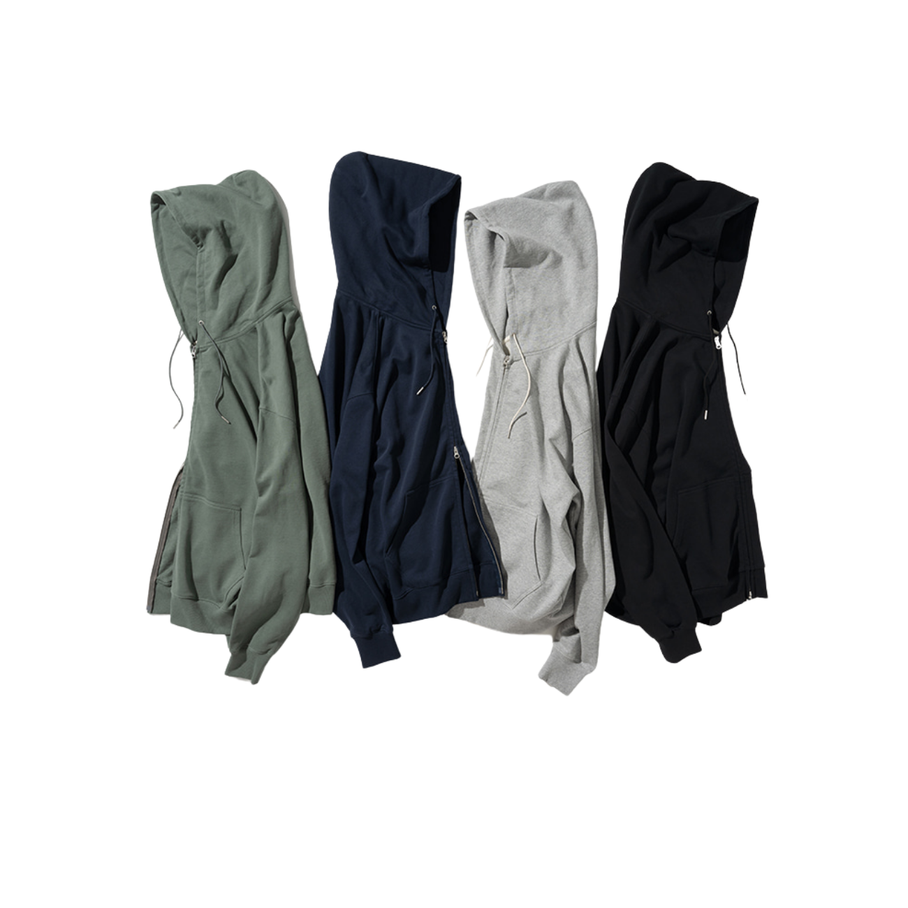 UNIFORM BRIDGE BASIC SWEAT HOOD ZIP UP - BLACK