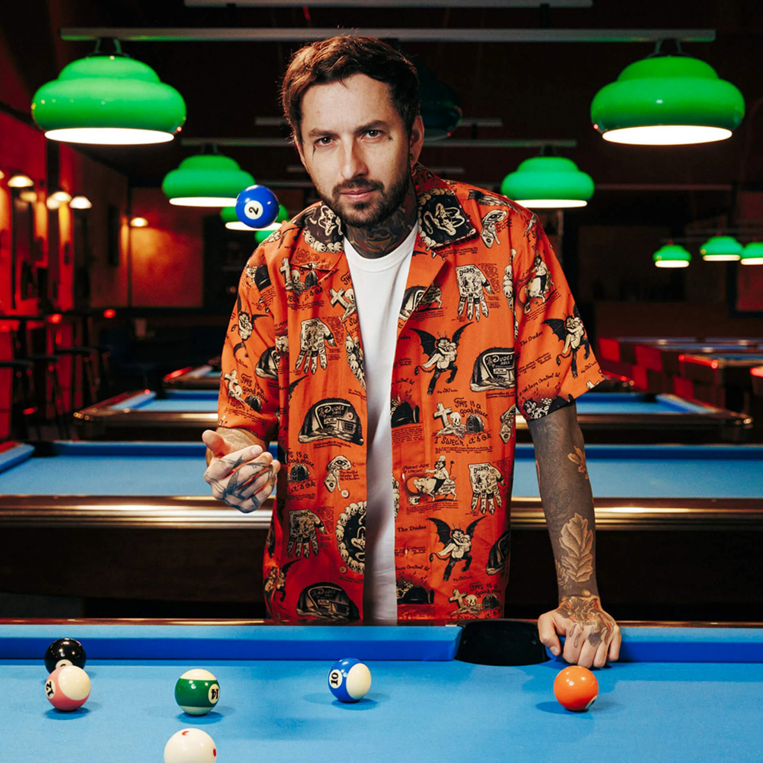 THE DUDES BEELZEBUD RED HAWAIIAN SHIRT - MULTICOLOR