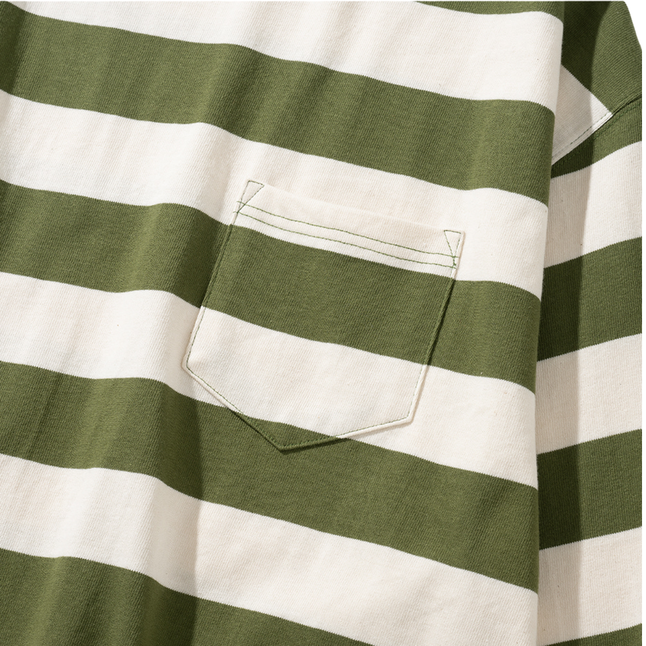 UNIFORM BRIDGE NAVAL STRIPE POCKET L/S T-SHIRT - OLIVE