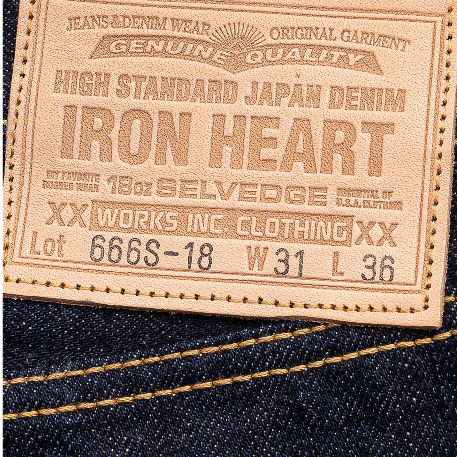 IRON HEART IH666 S 18OZ - INDIGO
