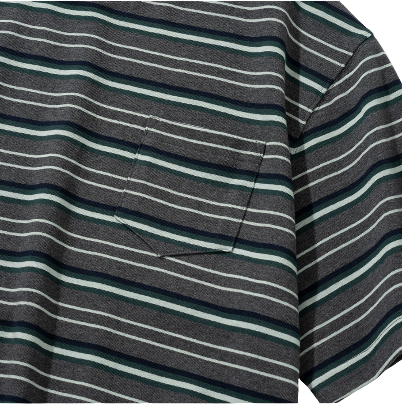 UNIFORM BRIDGE AE VINTAGE STRIPE S/S T-SHIRT - CHARCOAL