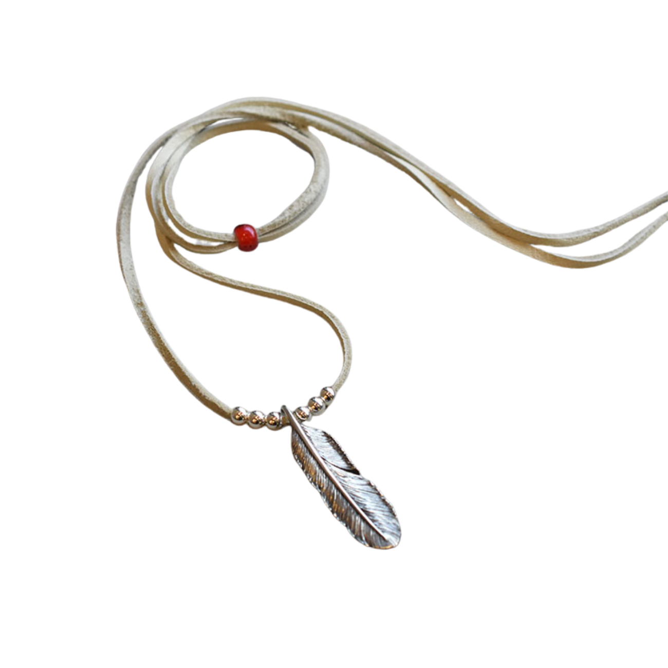 SAAD WHITE HEART BEAD - RED