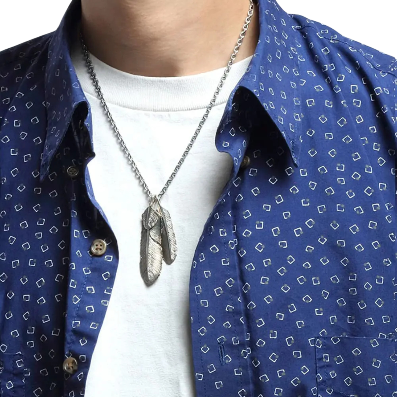 SAAD FEATHER (FACING LEFT) SILVER 925 PENDANT TOP - No Color