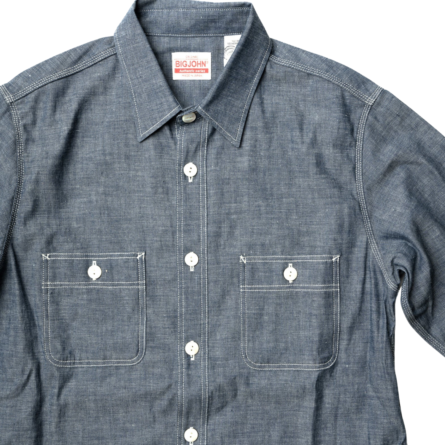 BIG JOHN MS003R (01) SELVEDGE CHAMBRAY SHIRT - CHAMBRAY