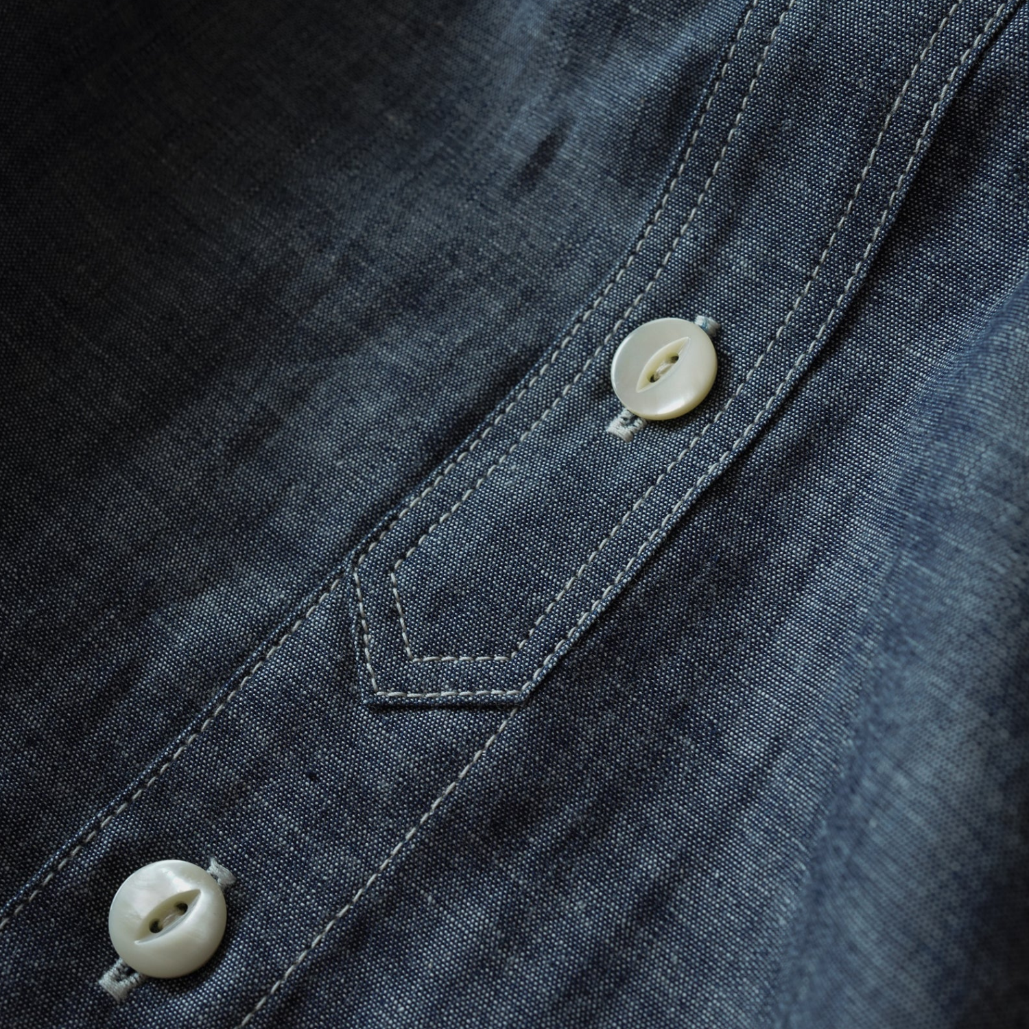 BIG JOHN MS003R (01) SELVEDGE CHAMBRAY SHIRT - CHAMBRAY