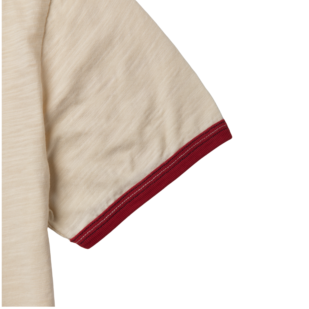 TELLURIDE - RINGER TEE ONE SOUL - WHITE/BURGUNDY