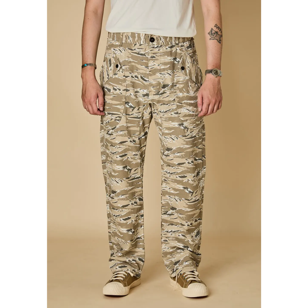 LEGS CO COMBAT TROPICAL PANTS TIGER CAMO - DESERT