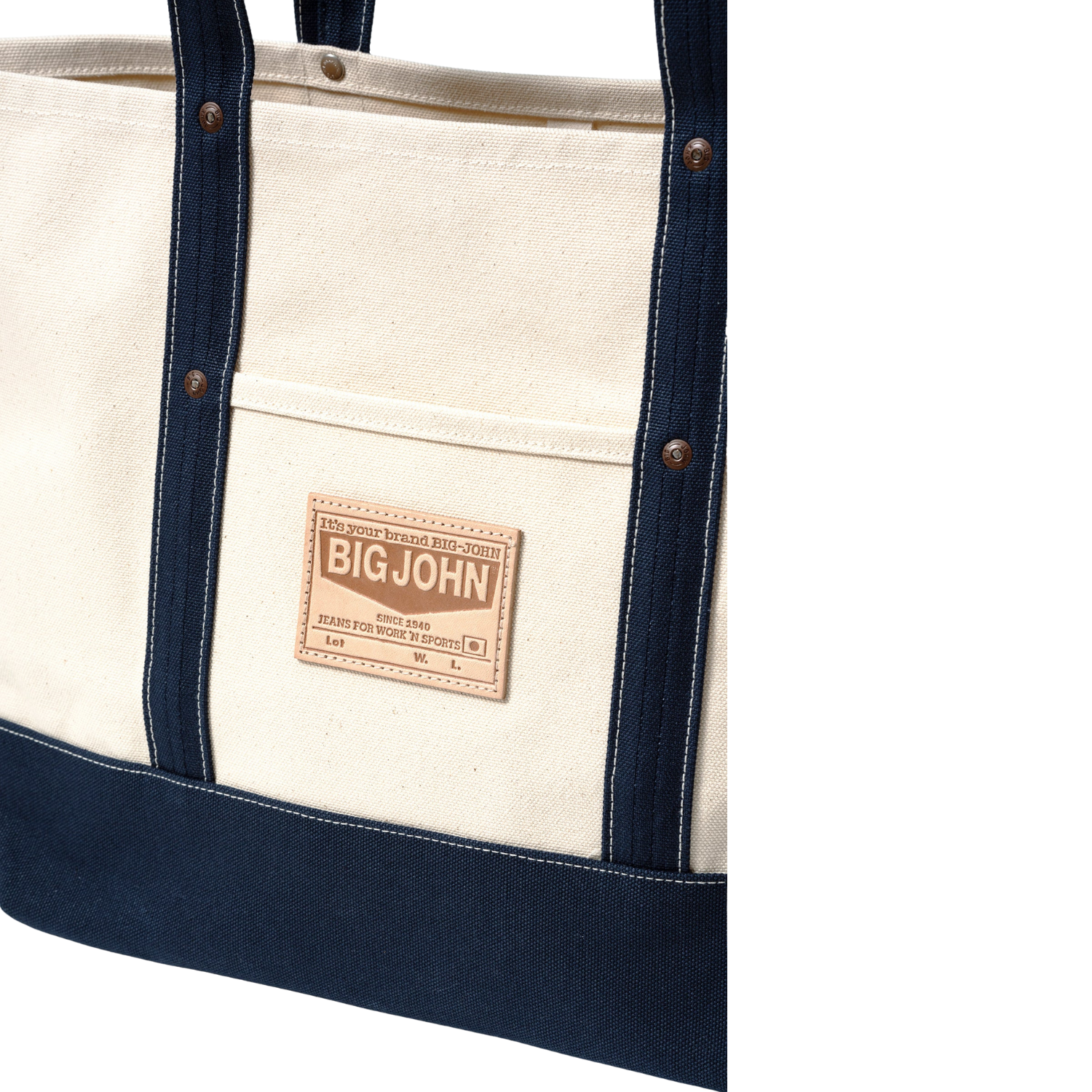 BIG JOHN VBTT45 CANVAS TOTE BAG - KINARI/NAVY