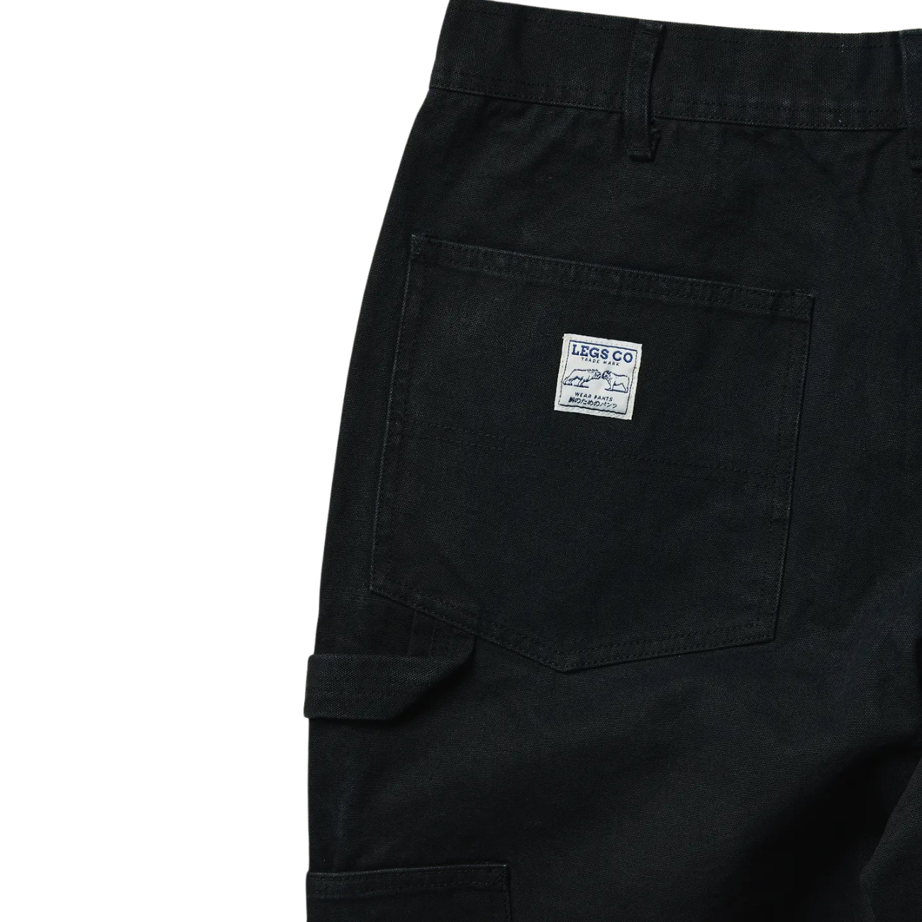 LEGS CO DOUBLE KNEE PAINTER PANTS - BLACK