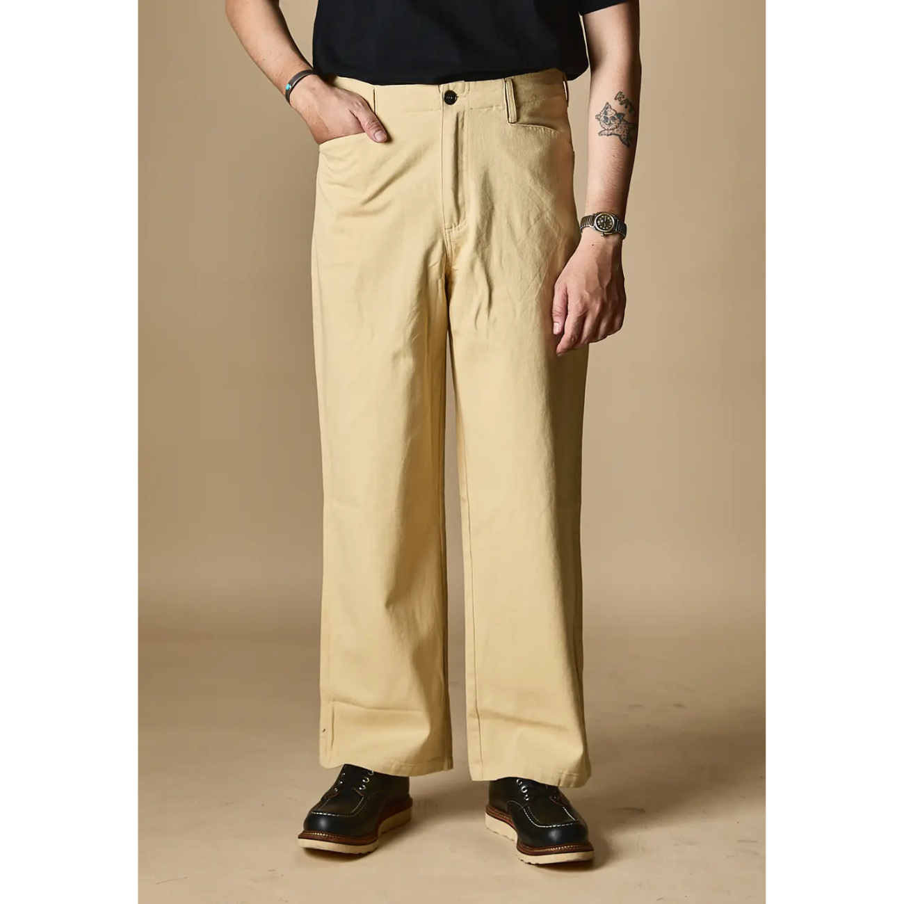 LEGS CO STRAIGHT CUT - REGULAR WORK PANTS - BEIGE