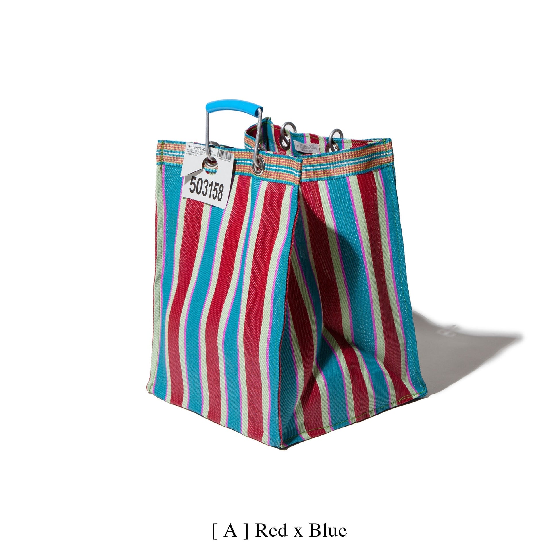 PUEBCO RECYCLED PLASTIC STRIPE BAG / Rectangle D26