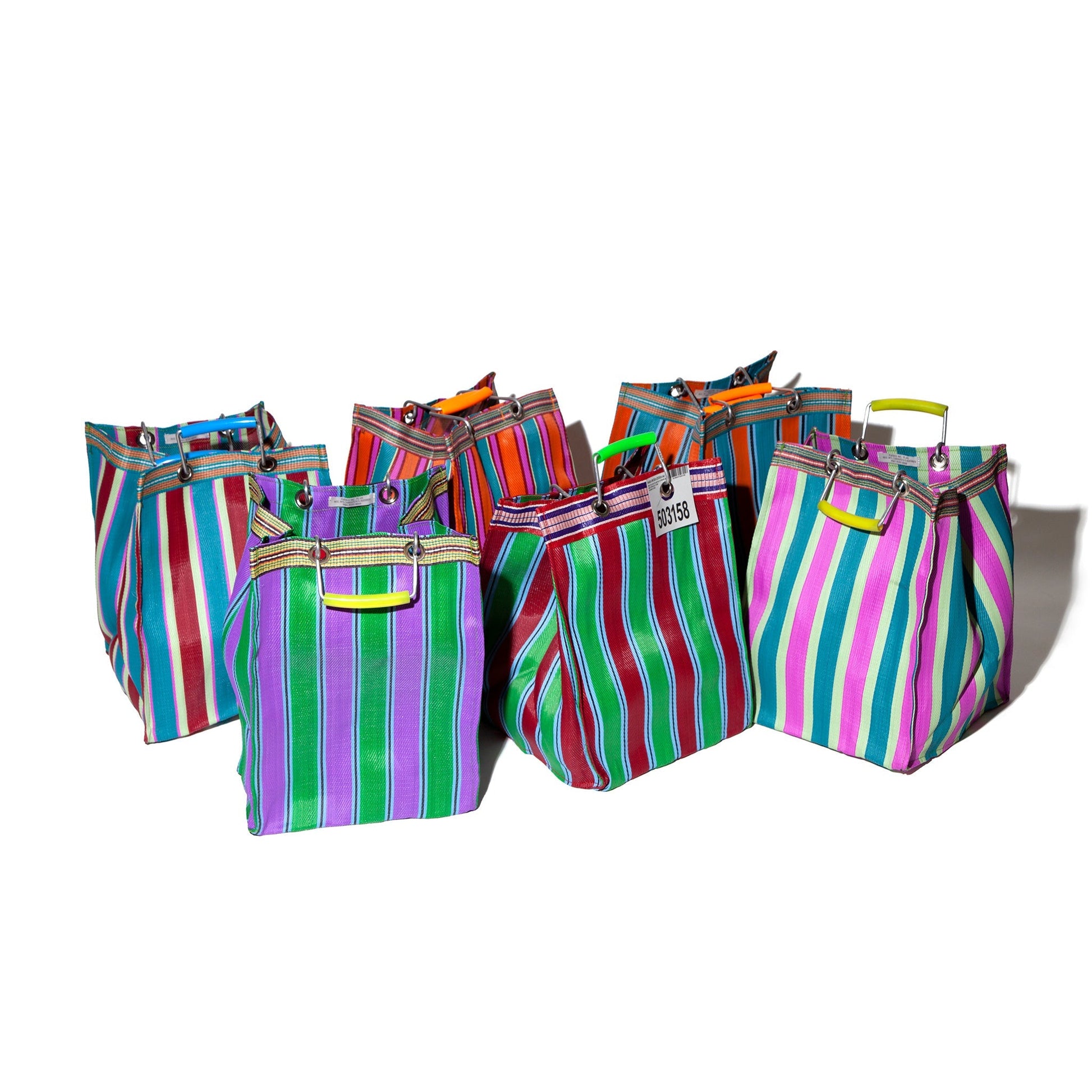 PUEBCO RECYCLED PLASTIC STRIPE BAG / Rectangle D26