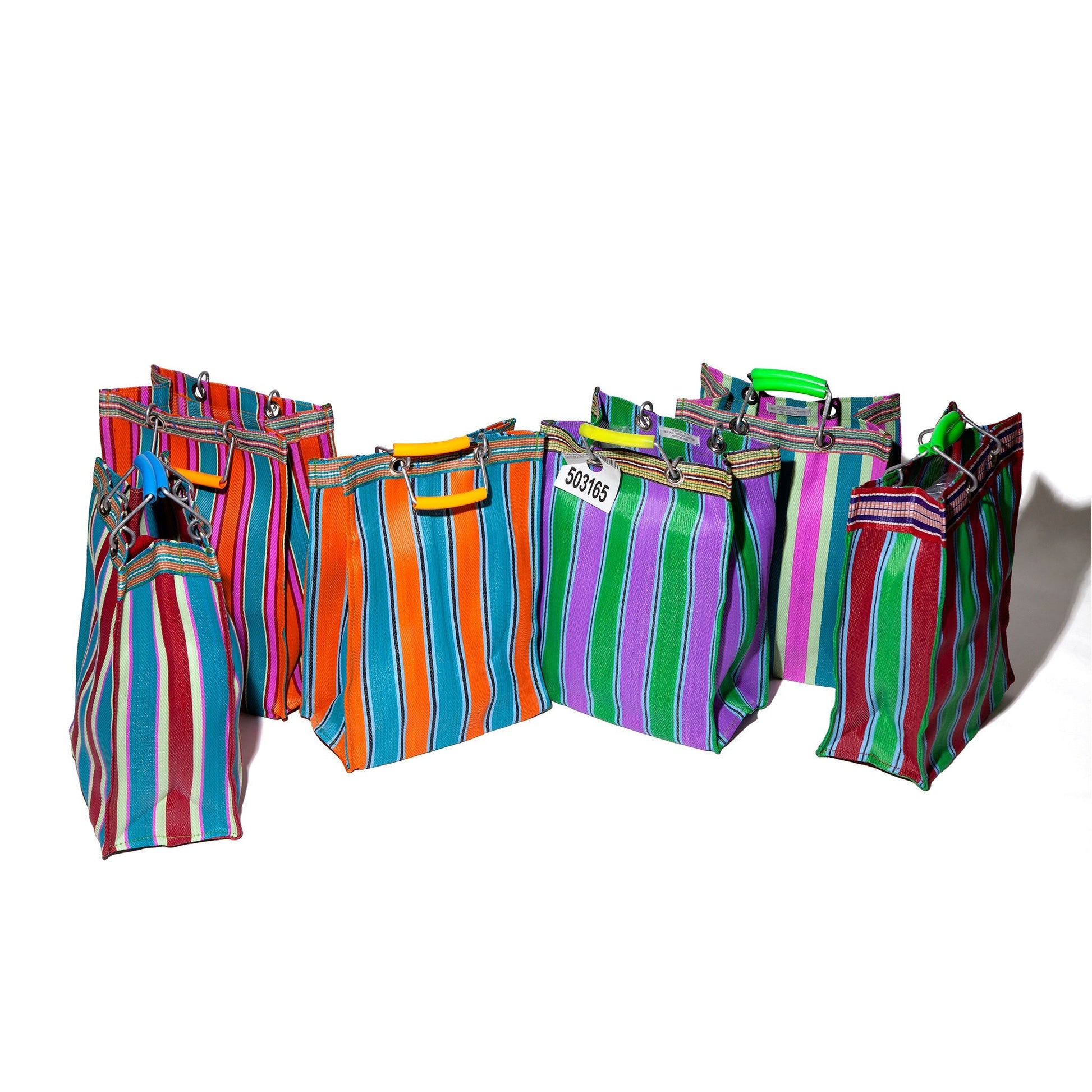PUEBCO RECYCLED PLASTIC STRIPE BAG / Rectangle D15