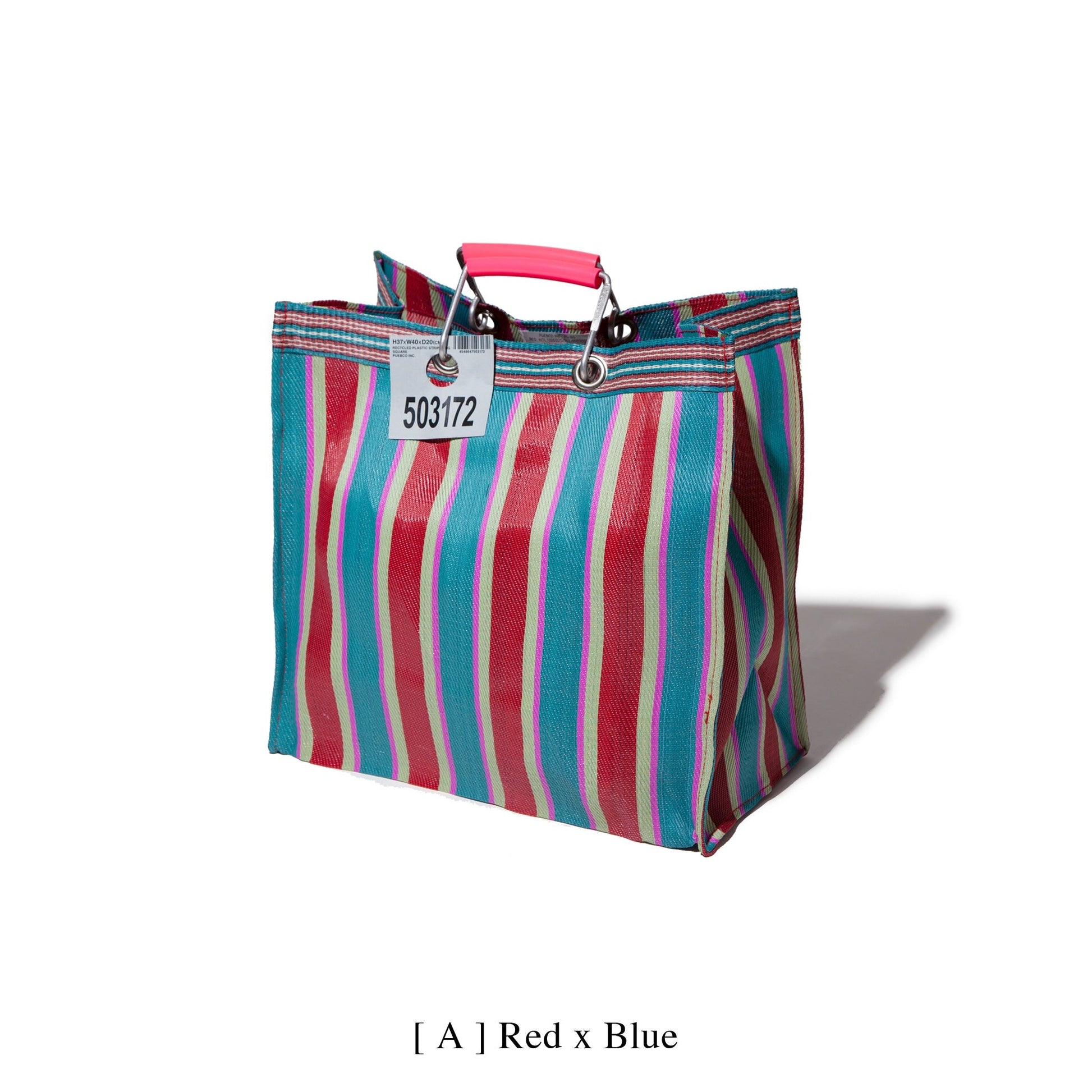 PUEBCO RECYCLED PLASTIC STRIPE BAG / Square
