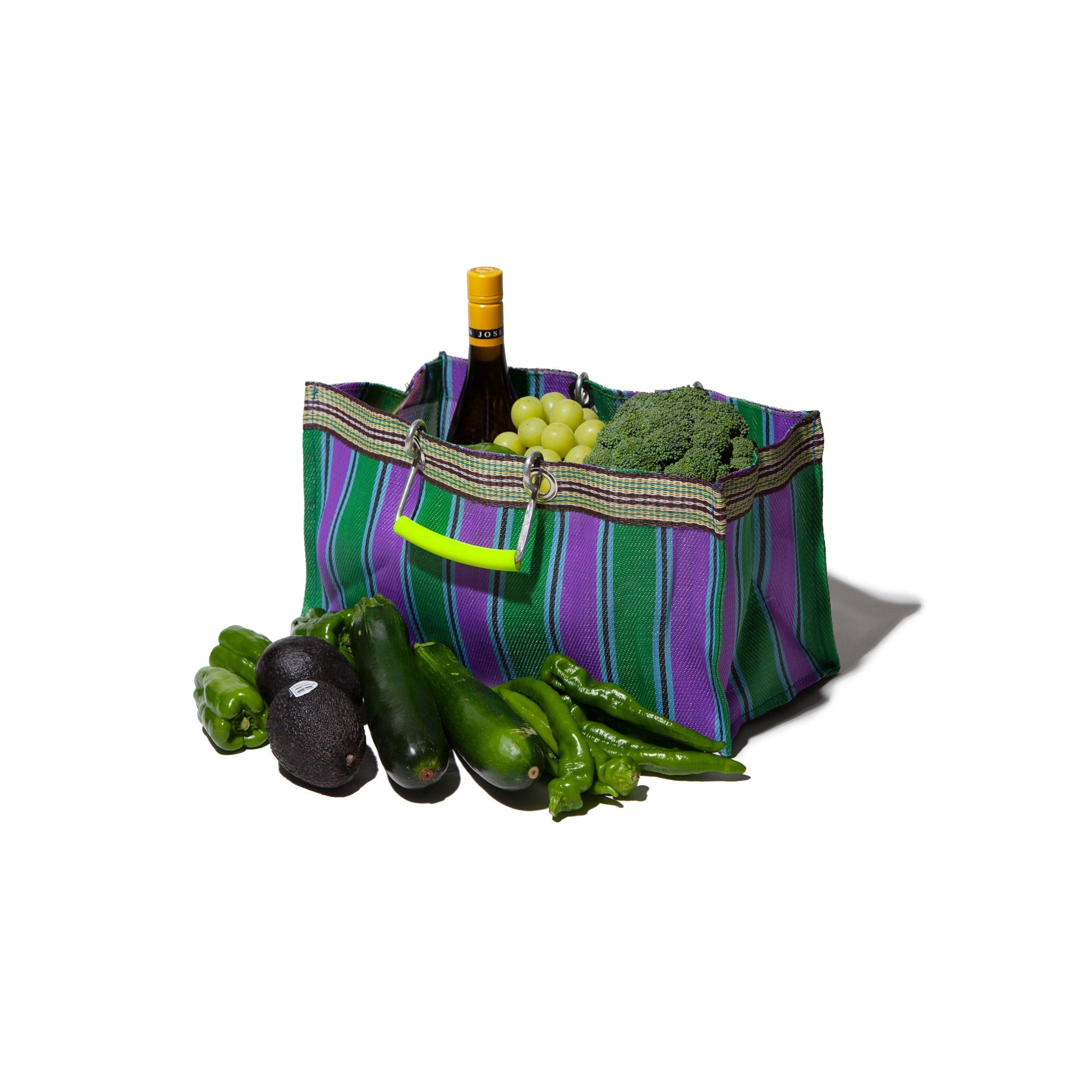 PUEBCO RECYCLED PLASTIC STRIPE BAG / Wide