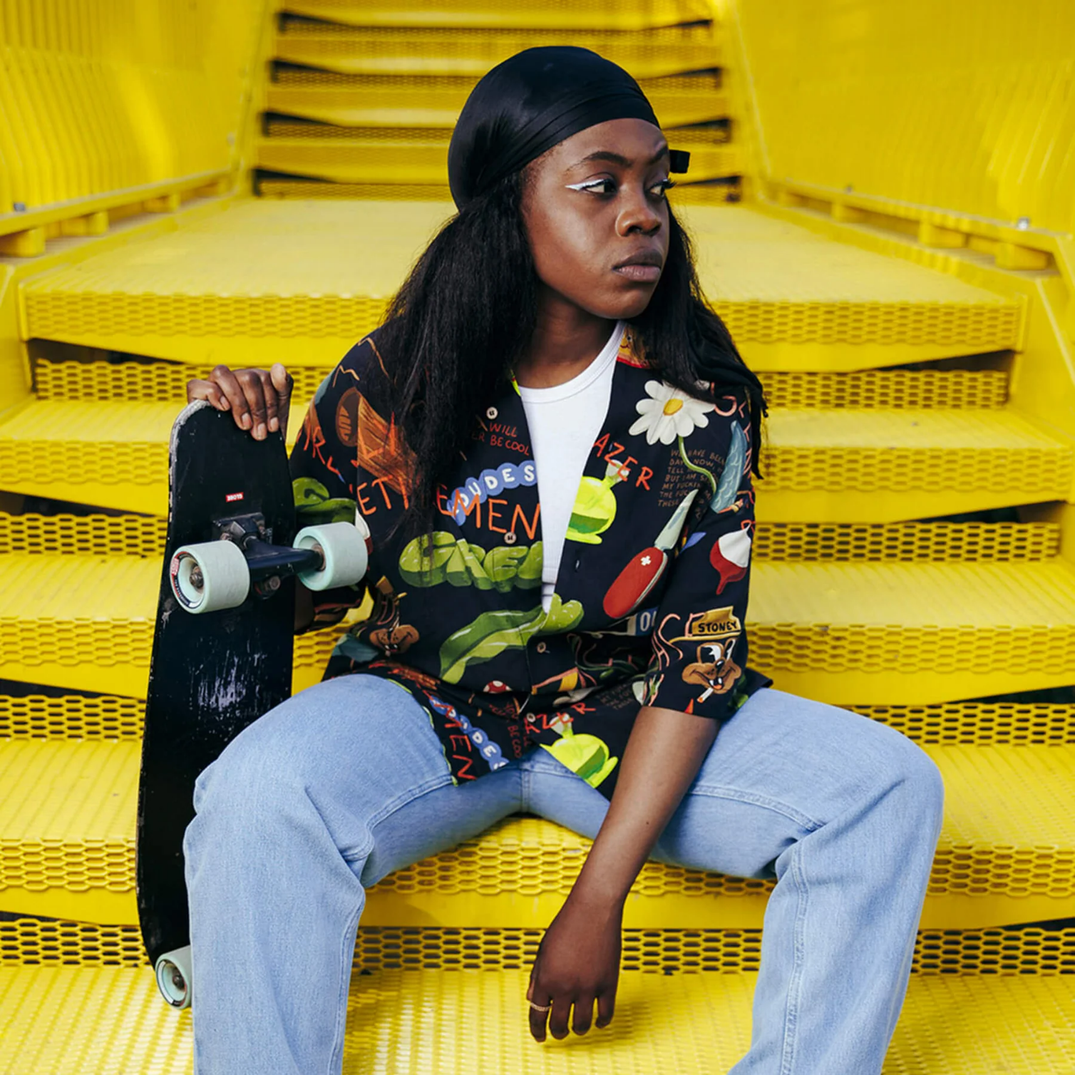 THE DUDES TREASURE TRAIL BLACK HAWAIIAN SHIRT - MULTICOLOR