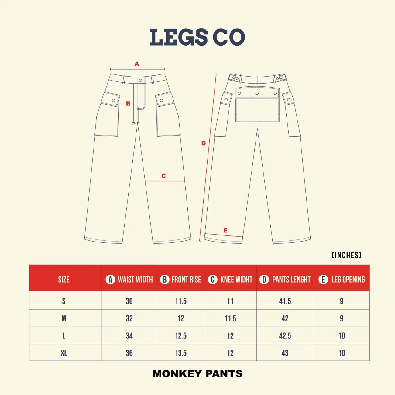 LEGS CO MONKEY PANTS - OFF WHITE