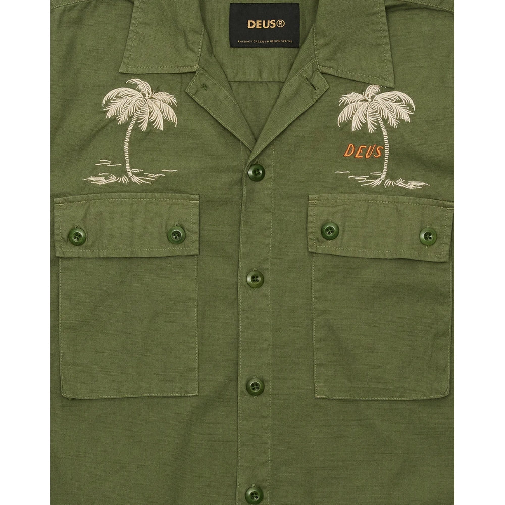 DEUS EX MACHINA STRANDED FATIGUE SHIRT - PINE