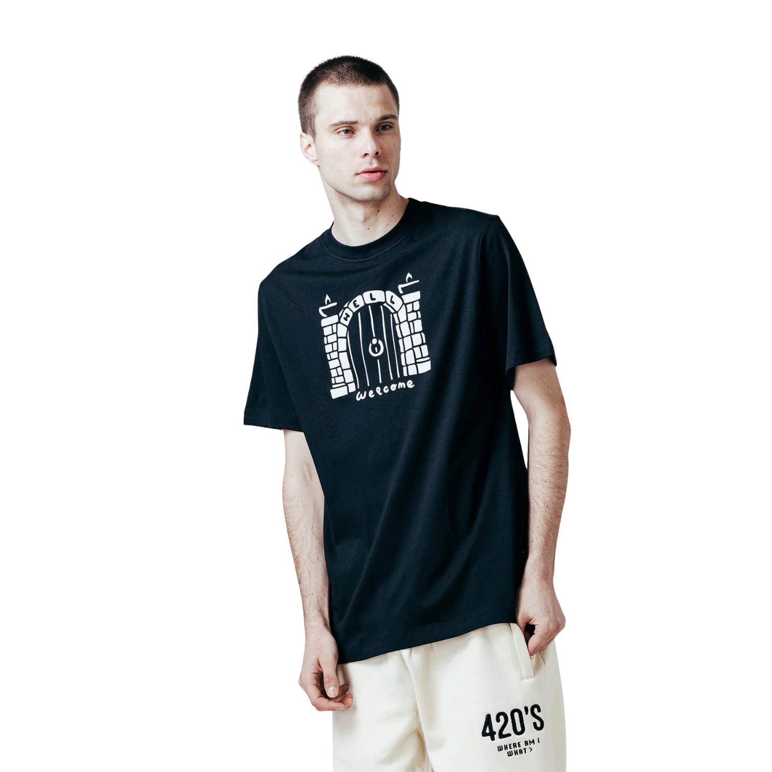 THE DUDES HELLCOME CLASSIC T-SHIRT - BLACK