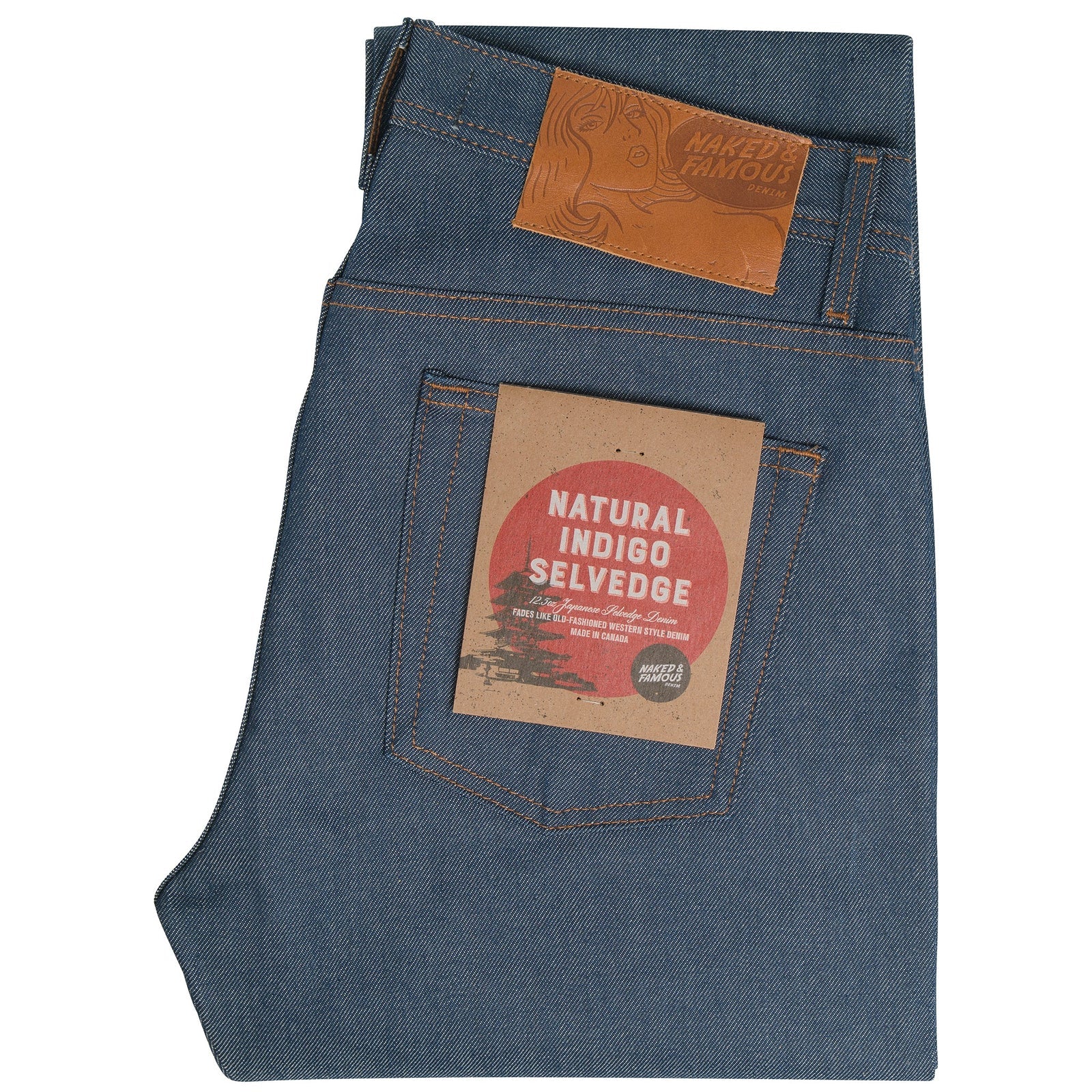 Naked & Famous Weird Guy — Natural Indigo Selvedge — front view