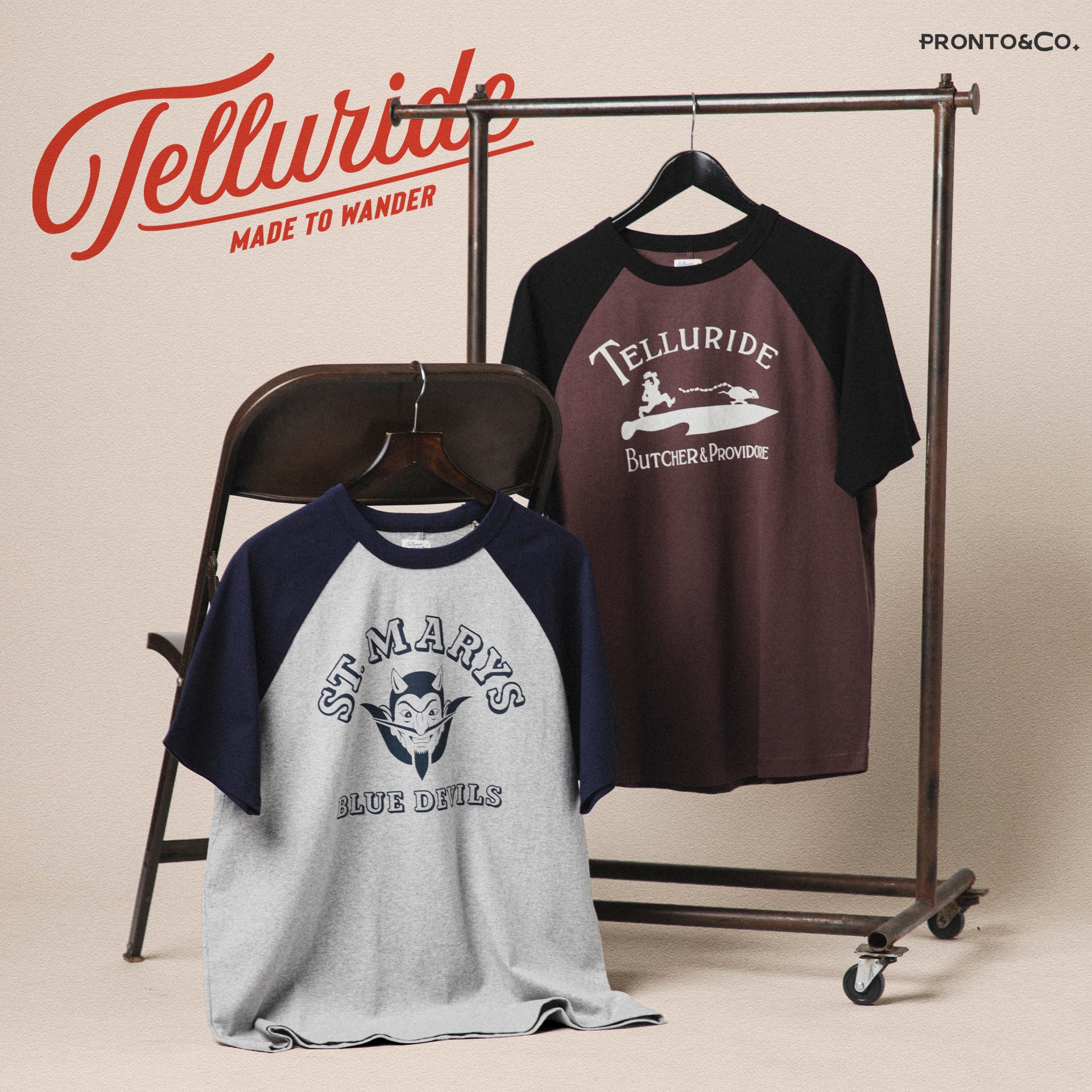 TELLURIDE SPINE RAGLAN TEE ST. MARY - GREY/NAVY
