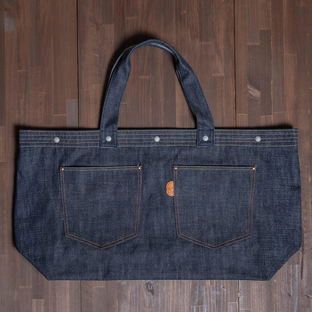 YAMANE LOT.9018 DENIM TWO POCKETS HUGE TOTE 32 INCH - DENIM