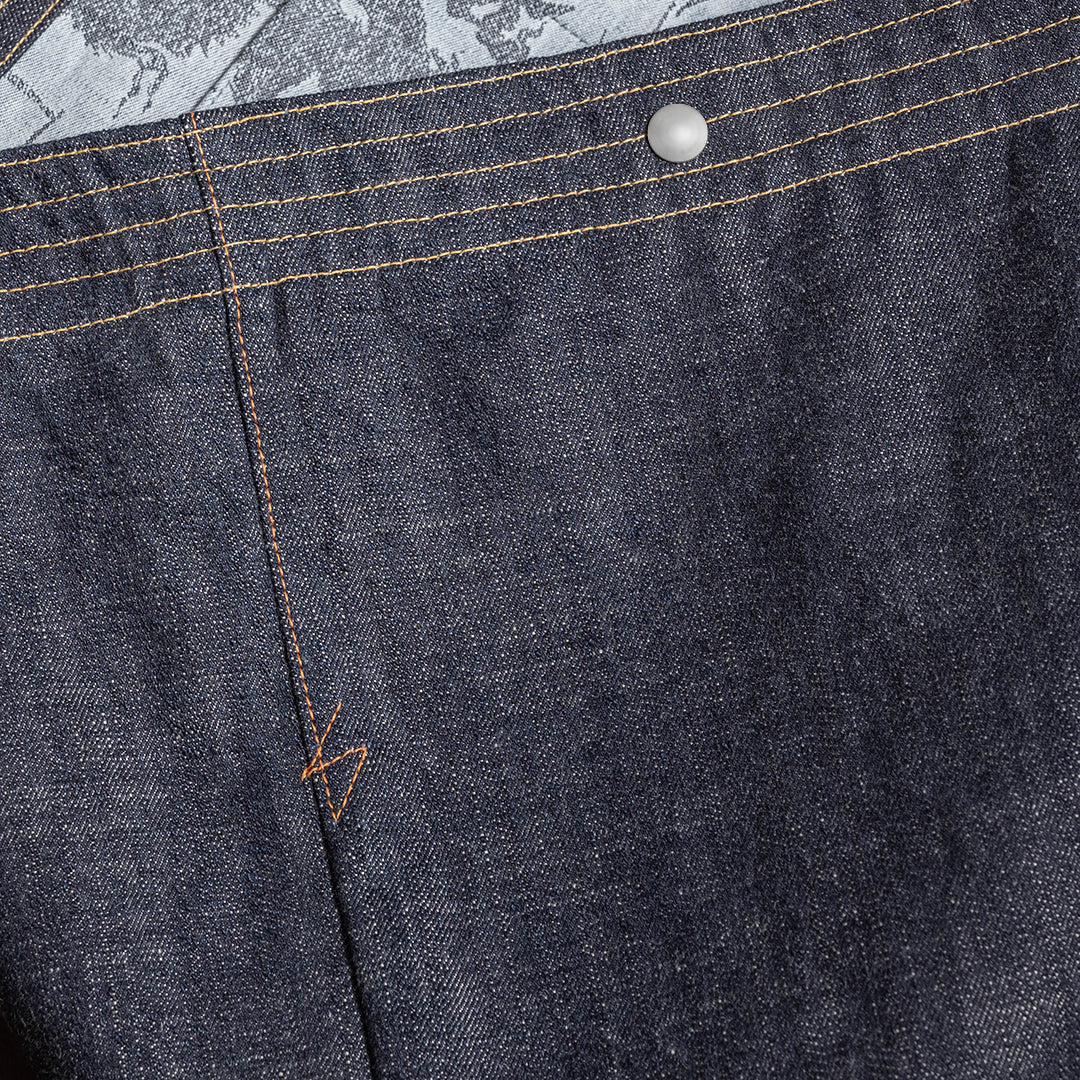 YAMANE LOT.9018 DENIM TWO POCKETS HUGE TOTE 32 INCH - DENIM