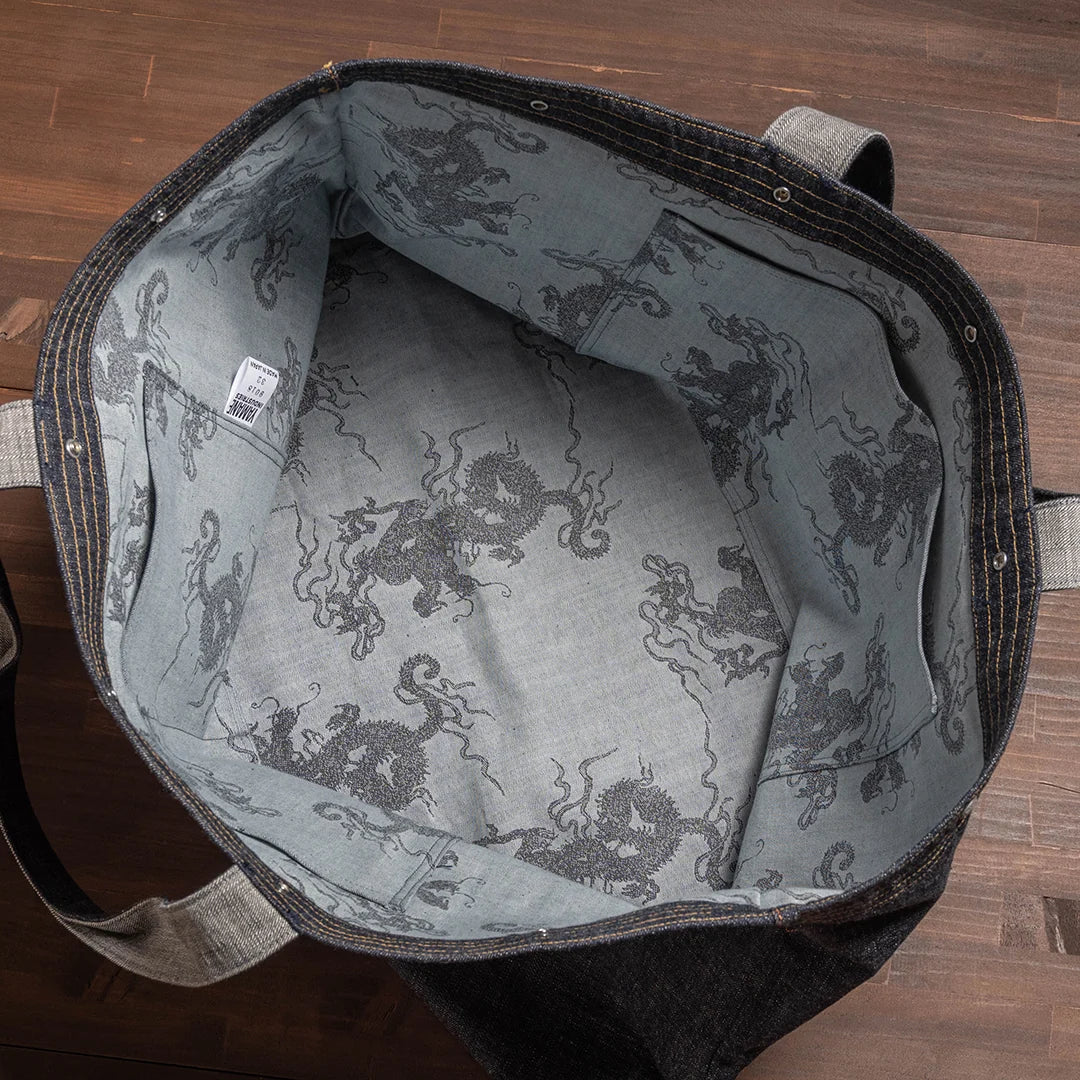 YAMANE LOT.9018 DENIM TWO POCKETS HUGE TOTE 32 INCH - DENIM