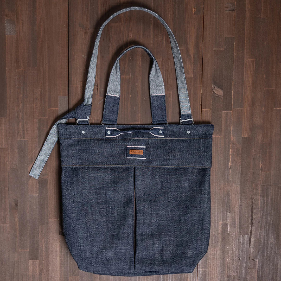 YAMANE LOT.9022 DENIM 3 WAY ZIP BAG 21 INCH - DENIM