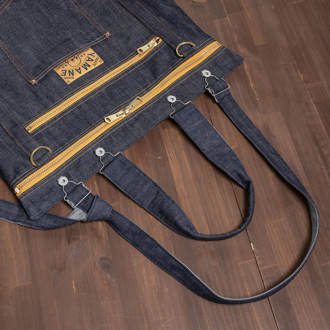 YAMANE LOT.9022 DENIM 3 WAY ZIP BAG 21 INCH - DENIM