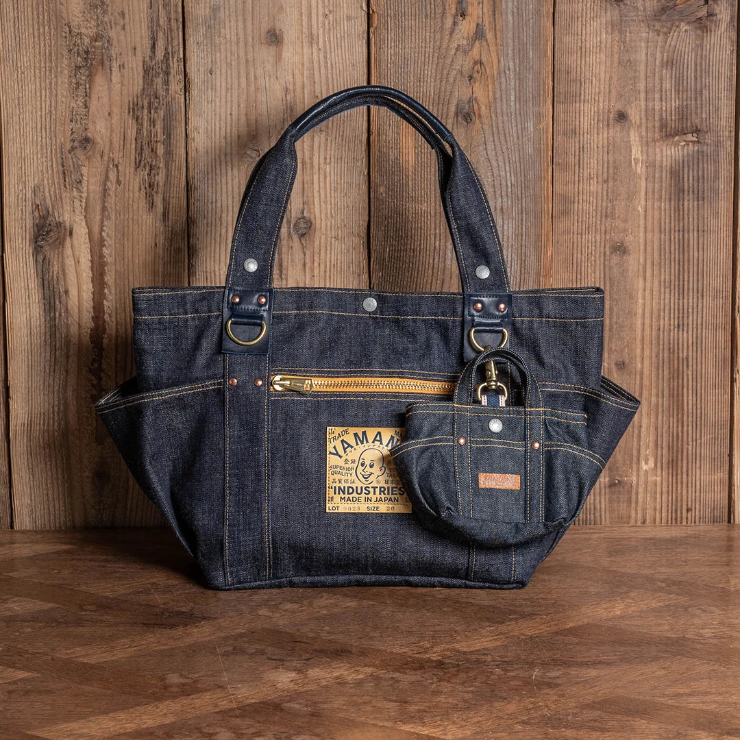 YAMANE LOT.9023 DENIM ZIP TOOL BAG WITH POUCH 20 INCH - DENIM