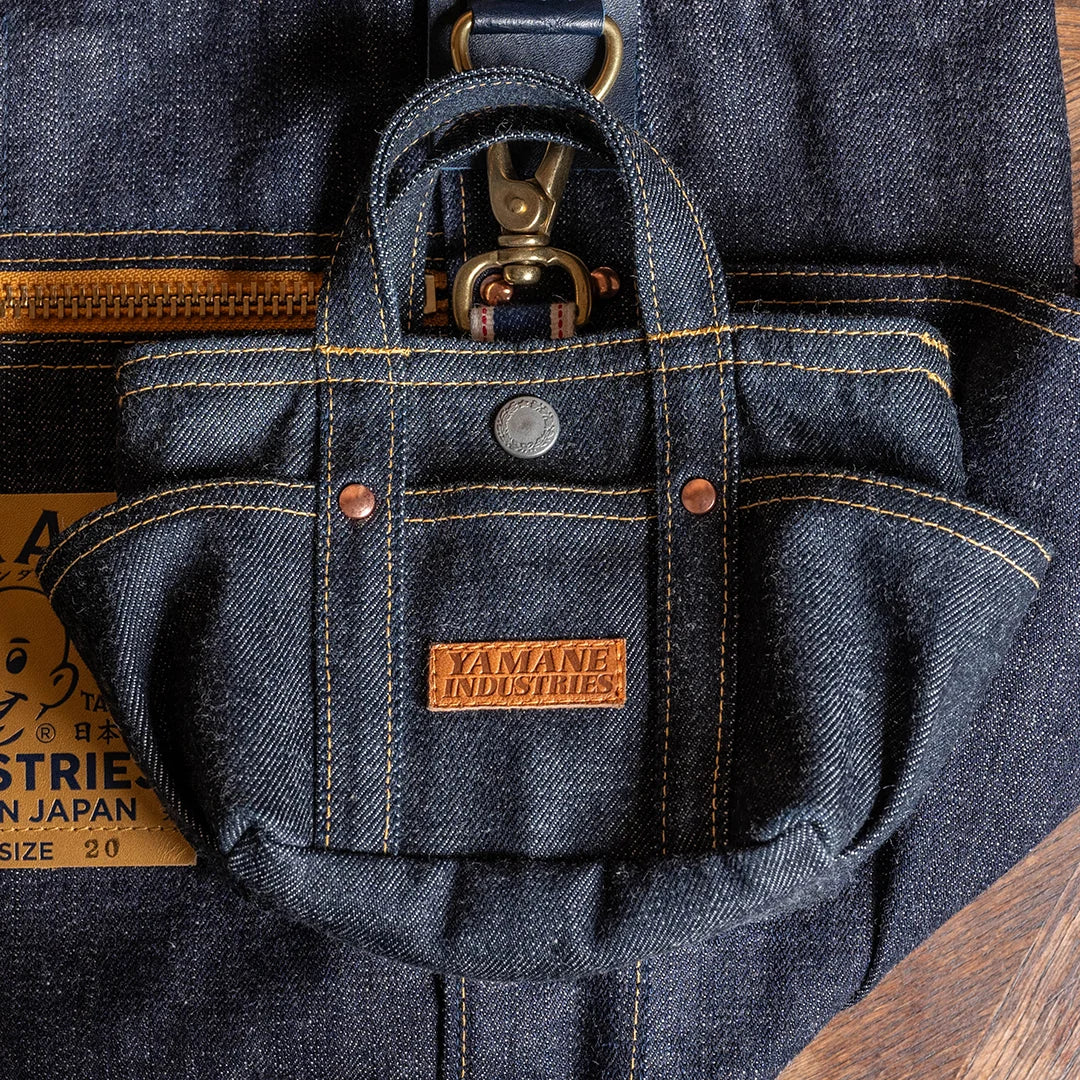 YAMANE LOT.9023 DENIM ZIP TOOL BAG WITH POUCH 20 INCH - DENIM
