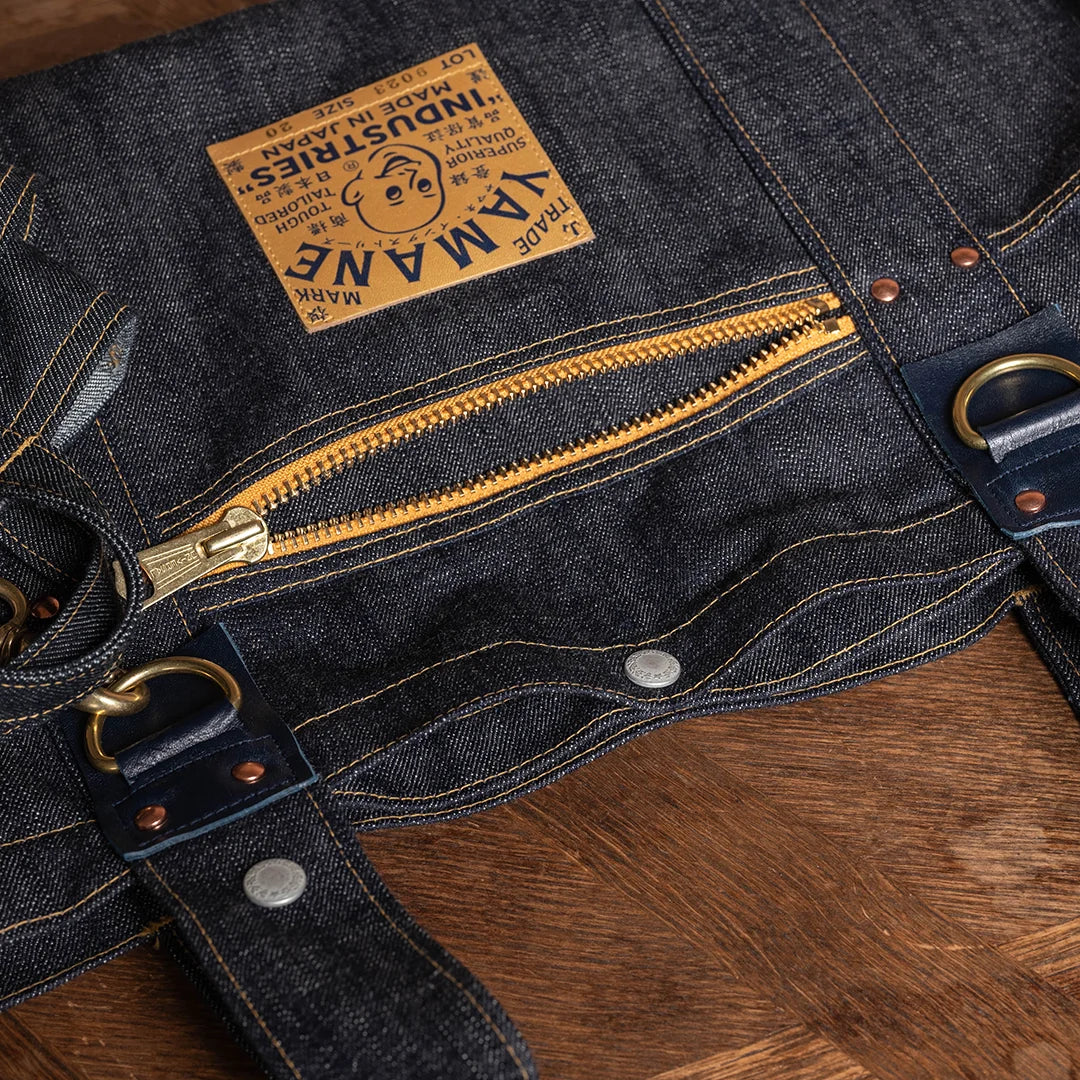 YAMANE LOT.9023 DENIM ZIP TOOL BAG WITH POUCH 20 INCH - DENIM