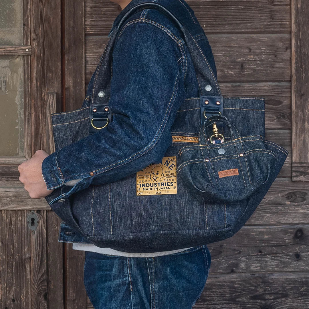 YAMANE LOT.9023 DENIM ZIP TOOL BAG WITH POUCH 20 INCH - DENIM