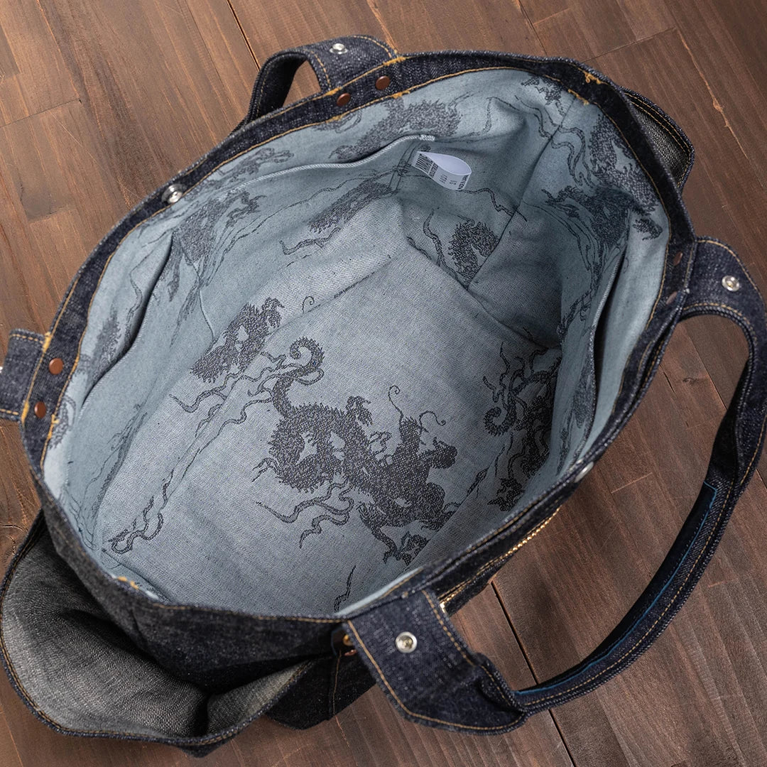 YAMANE LOT.9023 DENIM ZIP TOOL BAG WITH POUCH 20 INCH - DENIM