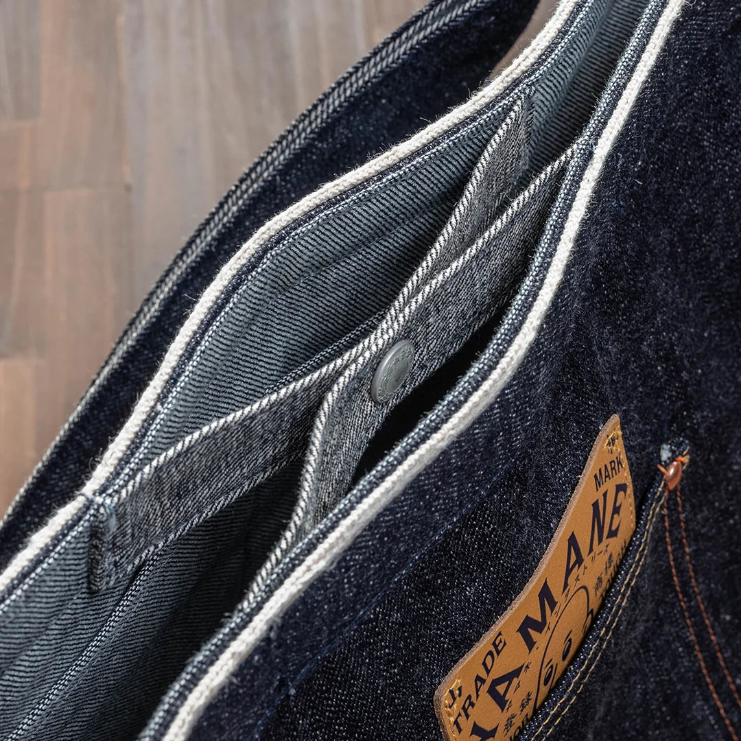 YAMANE LOT.9024 DENIM NEWSPAPER BAG 20 INCH - DENIM