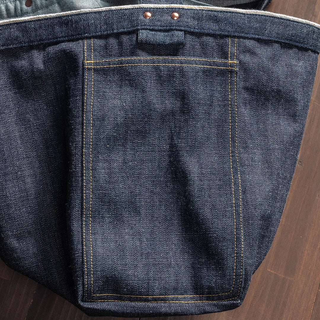 YAMANE LOT.9024 DENIM NEWSPAPER BAG 20 INCH - DENIM