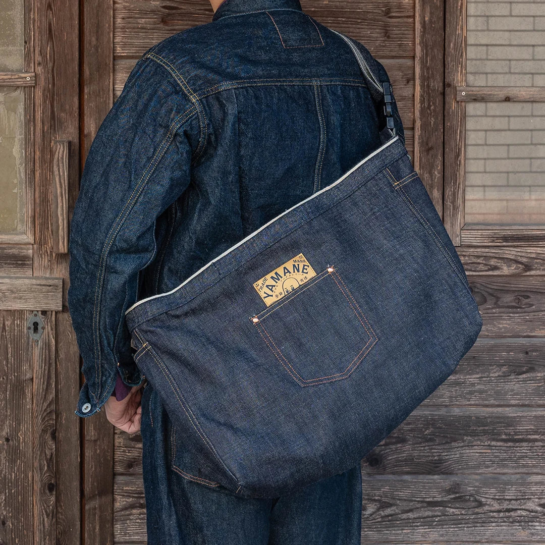 YAMANE LOT.9024 DENIM NEWSPAPER BAG 20 INCH - DENIM