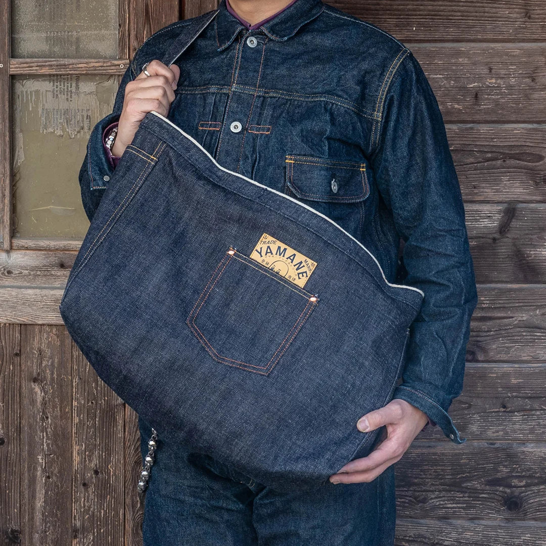 YAMANE LOT.9024 DENIM NEWSPAPER BAG 20 INCH - DENIM